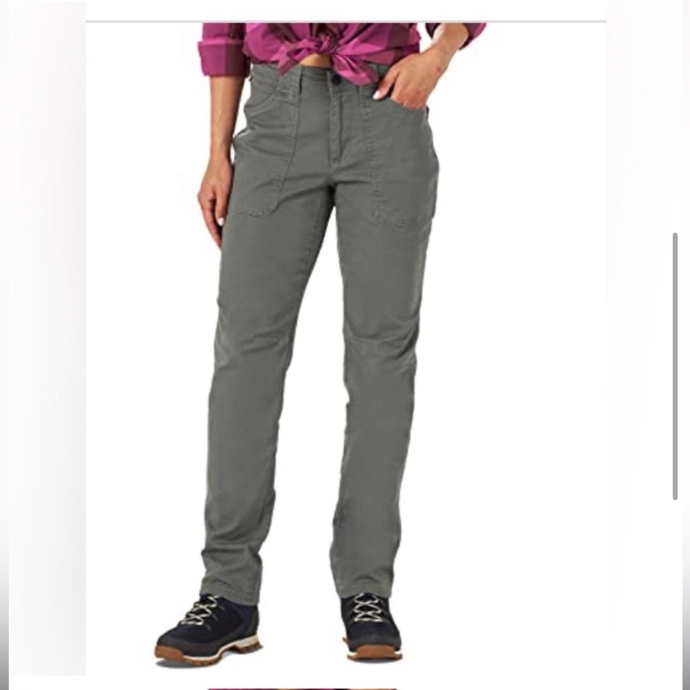 Wrangler ATG Canvas Gray Dark Shadow Slim Fit mid rise Pants size 12 Tall new